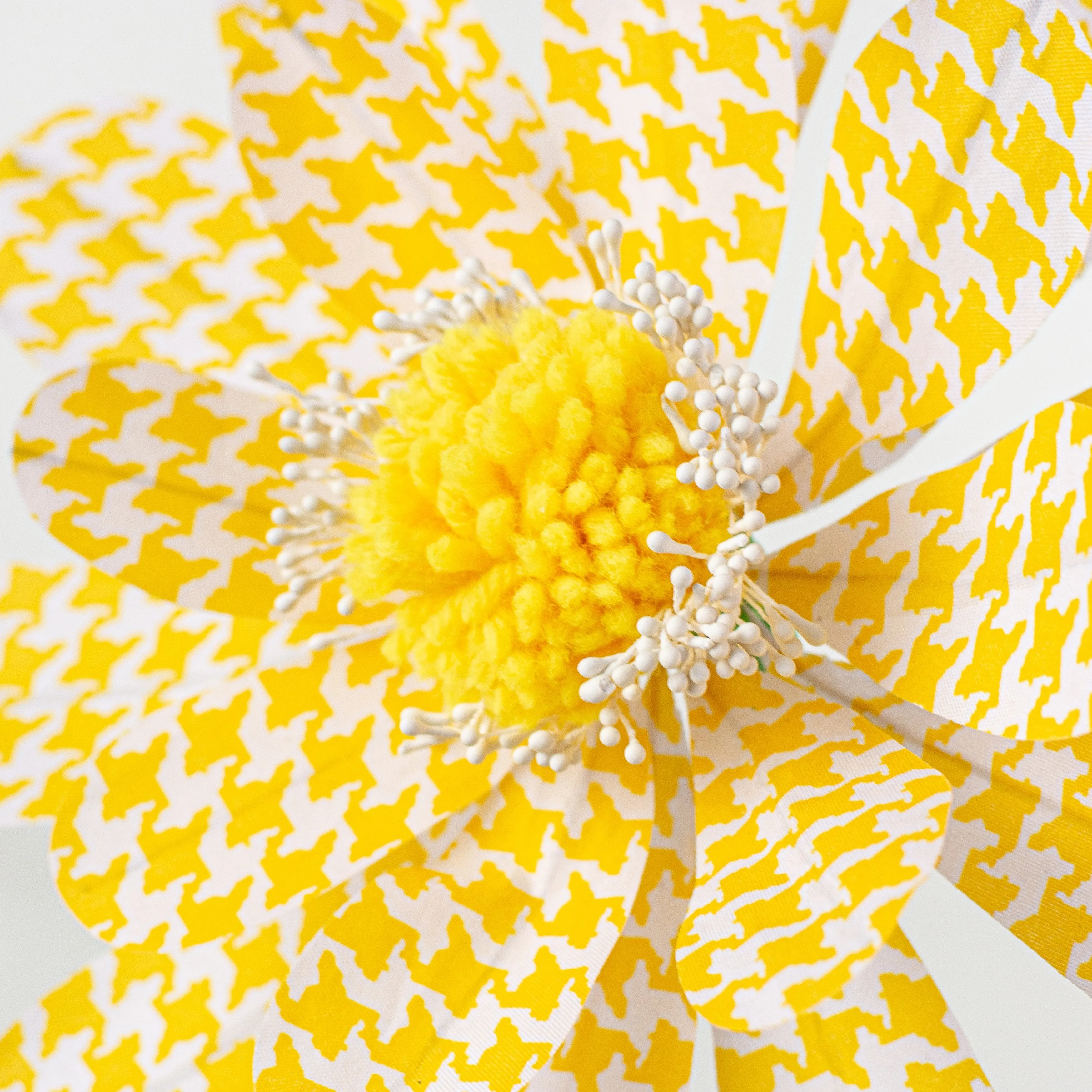 24" Houndstooth Sunflower Spray: Yellow