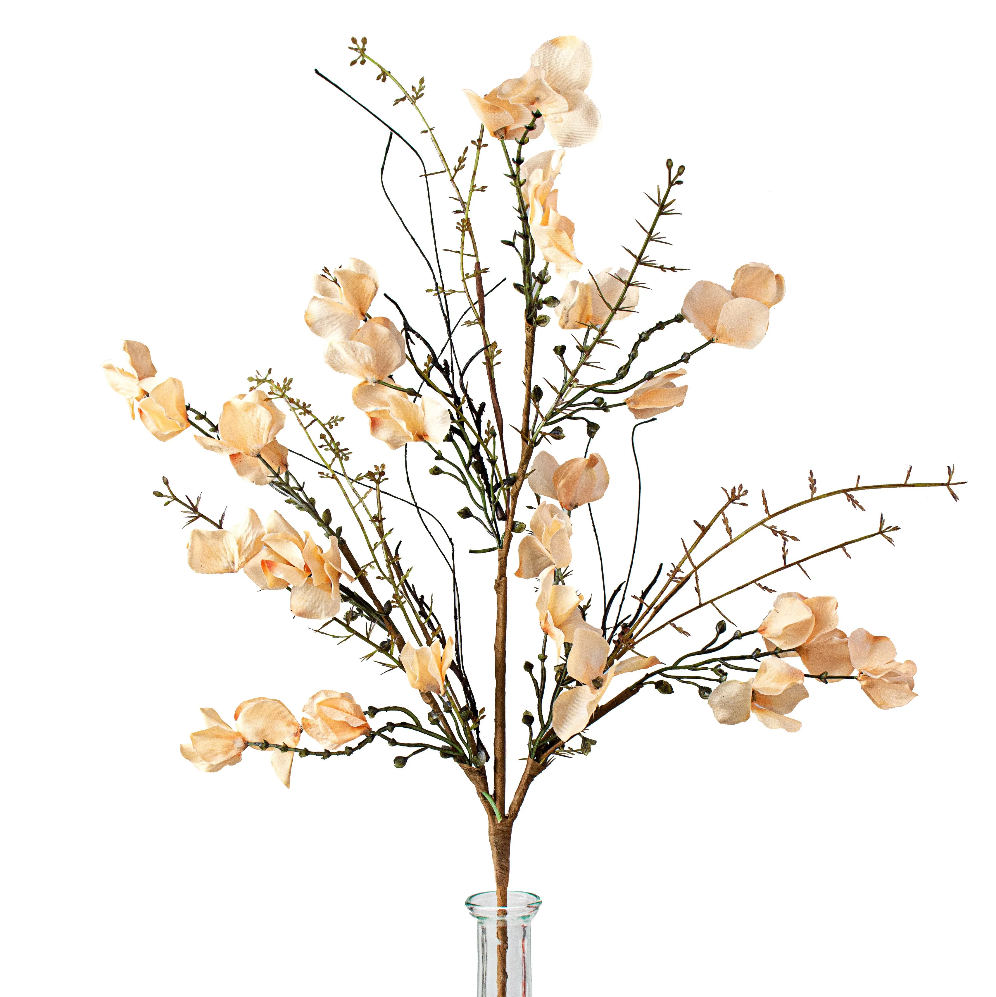 26" Lantern Flower Spray: Cream