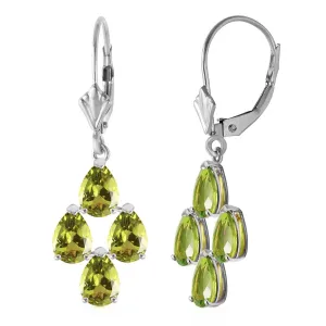 4.5 Carat 14K Solid White Gold Loving Peridot Earrings