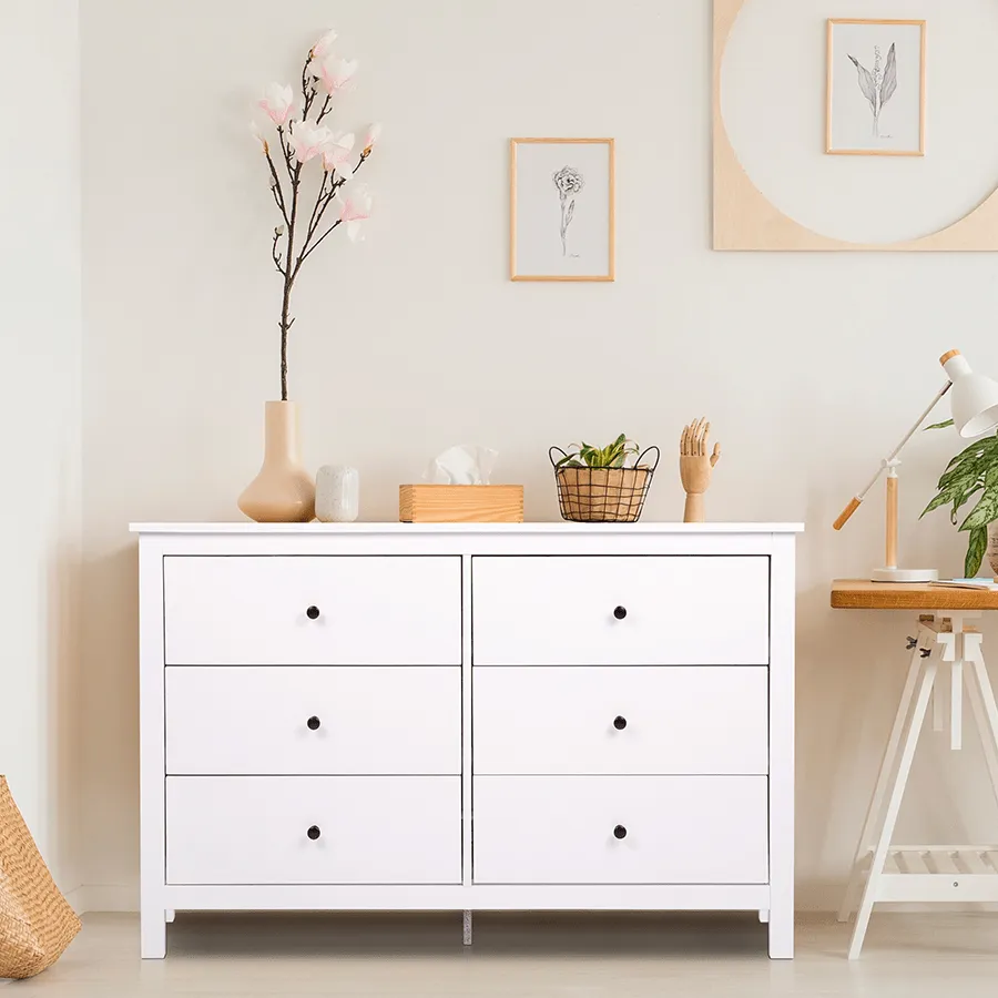 Amber 120 cm 6 Chest of Drawers