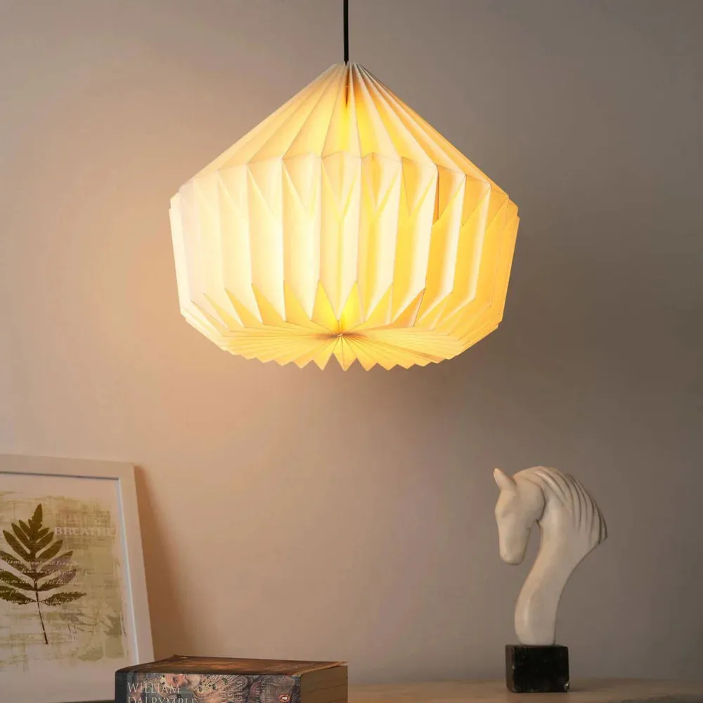 ANKUR FROST ORIGAMI PENDANT LIGHT- PAPER HANDPLEATING HANGING LIGHT