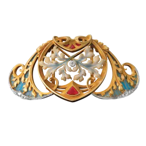 Art Nouveau Plique-a-Jour Enamel Pendant