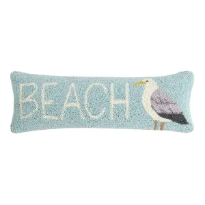 Beach And Seagull Hook Accent Pillow, 8" x 24"