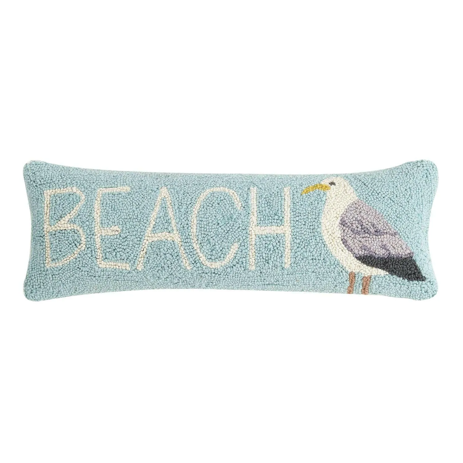 Beach And Seagull Hook Accent Pillow, 8" x 24"