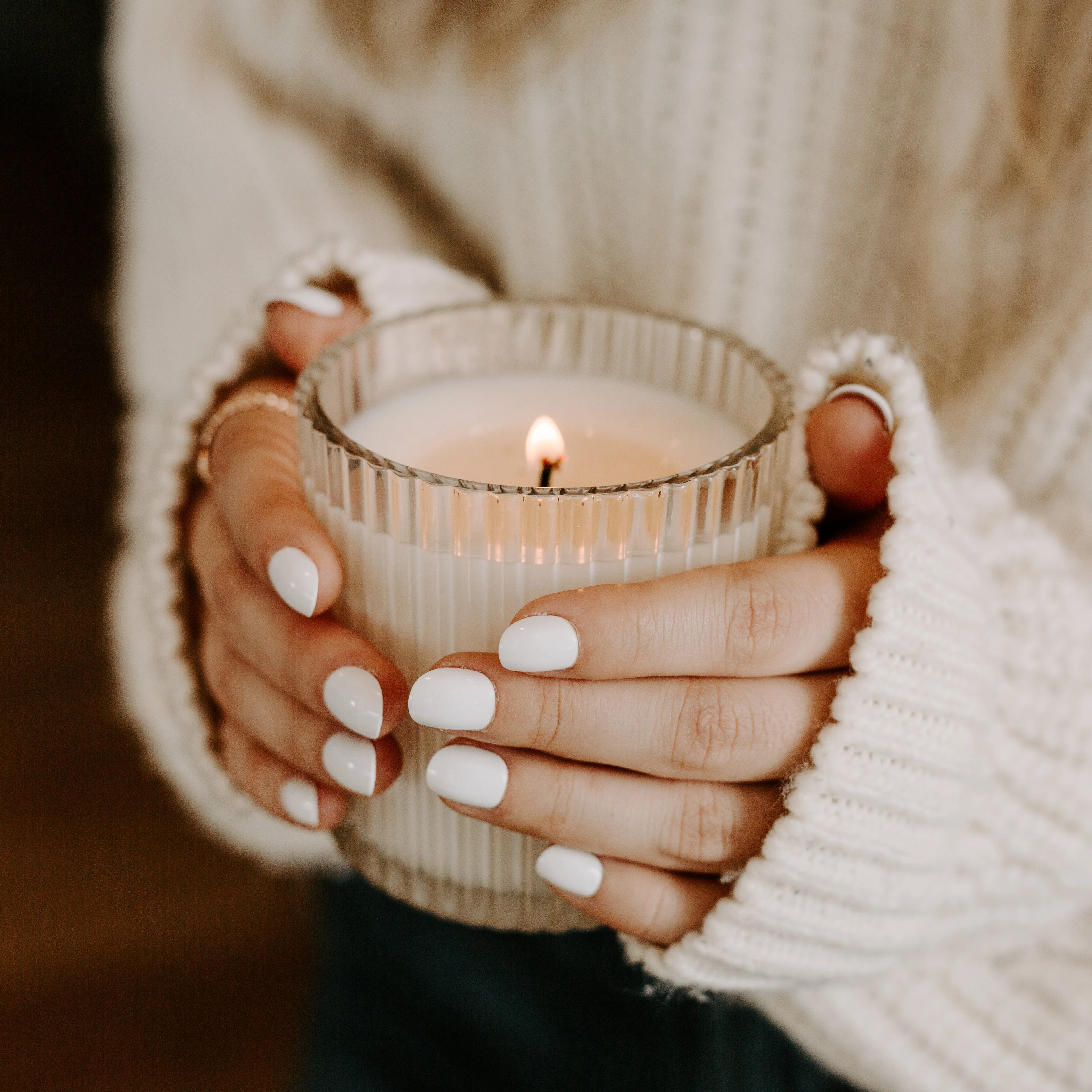 Cashmere and Vanilla Fluted Soy Candle