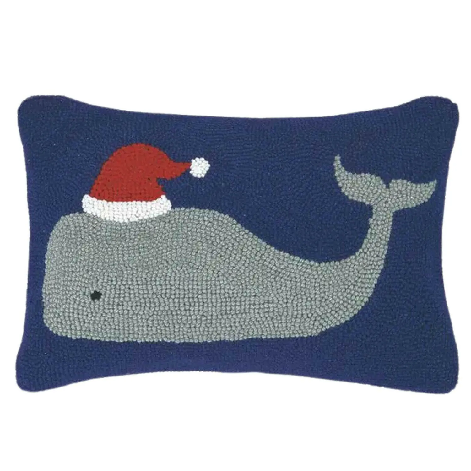 Christmas Whale Hook Pillow, 18 x 12