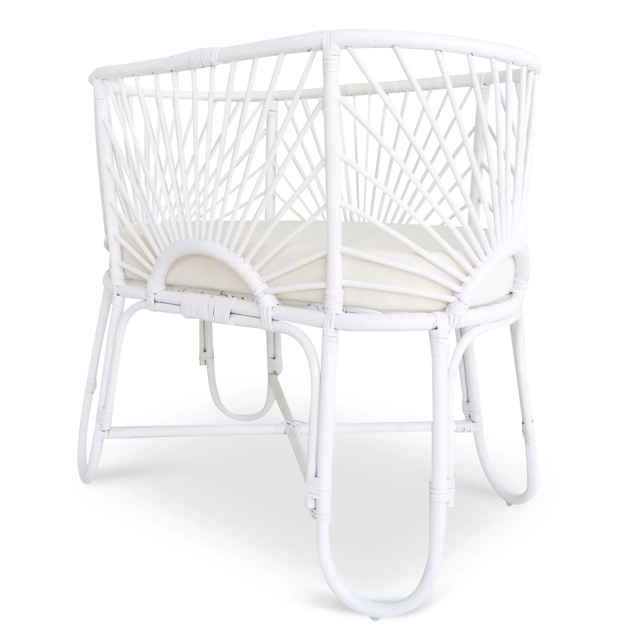 Cypress Rattan Baby Bassinet with Mattress - White