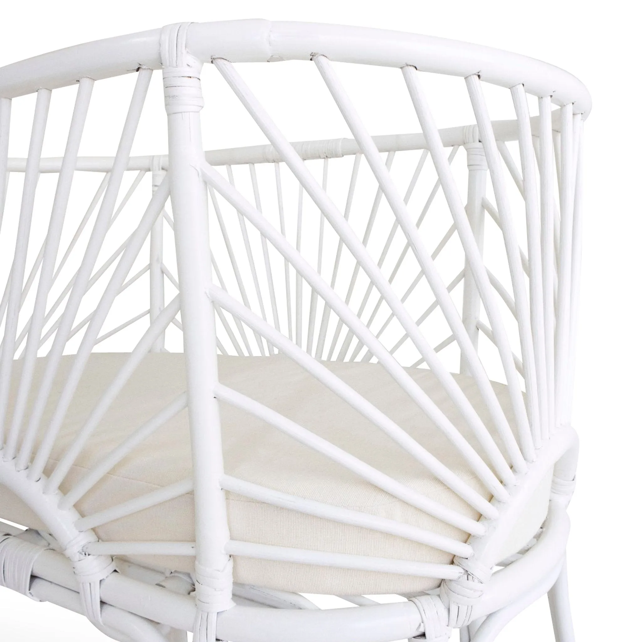 Cypress Rattan Baby Bassinet with Mattress - White