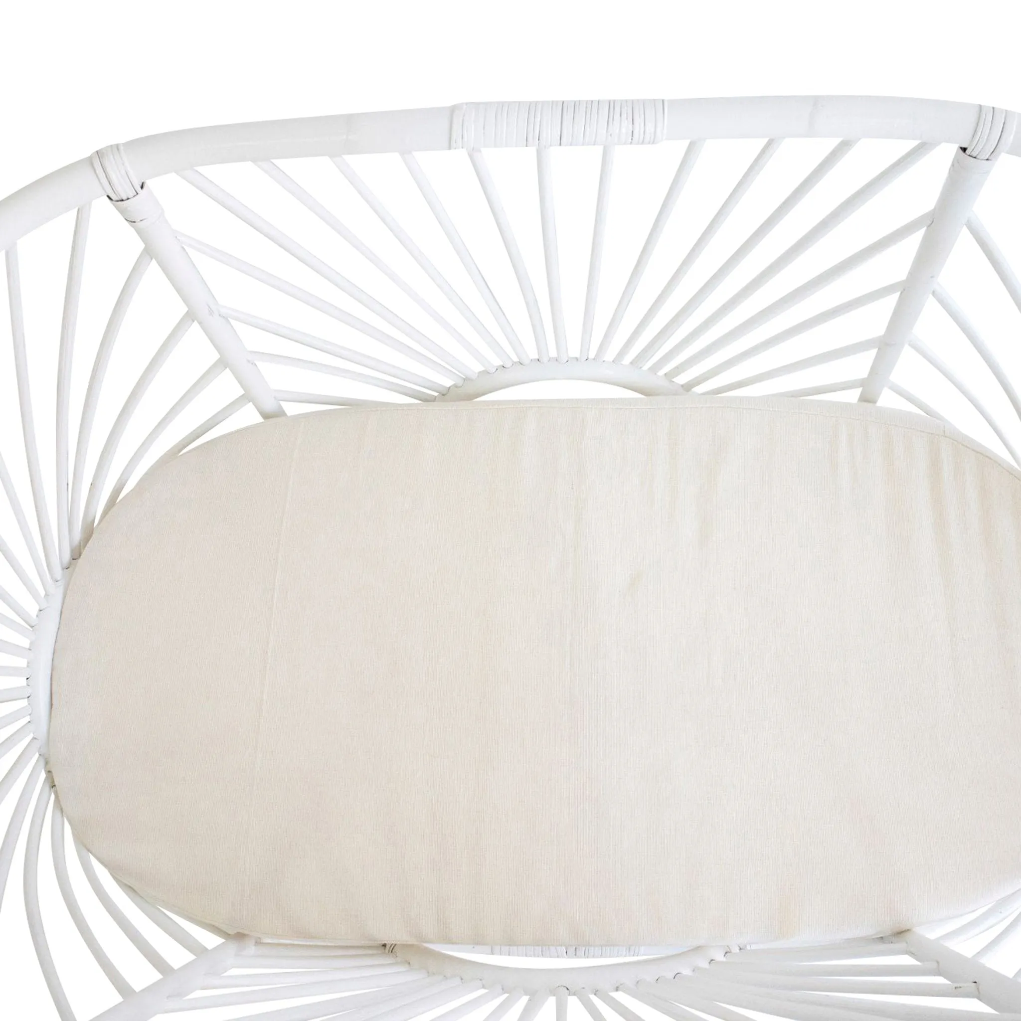 Cypress Rattan Baby Bassinet with Mattress - White