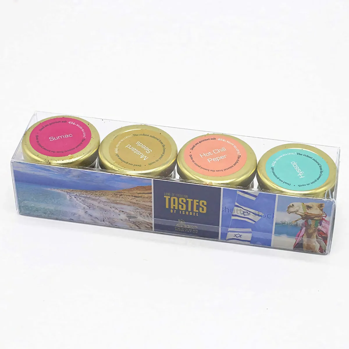 Gourmet Spices Dead Sea 4-Pack Organic Dead Sea Spices Salt Variety Set
