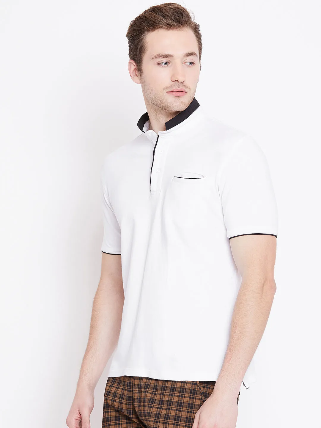 JUMP USA Men White Polo T-Shirt