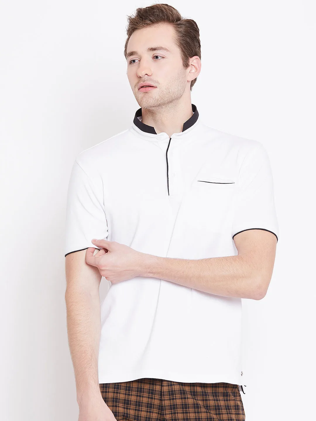 JUMP USA Men White Polo T-Shirt