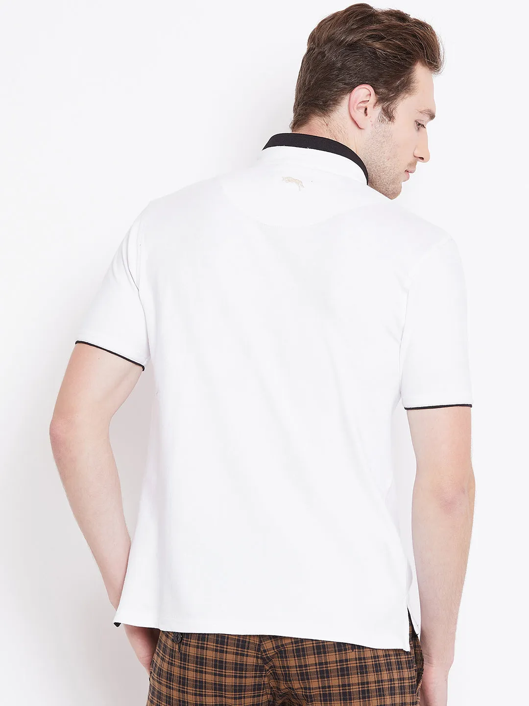 JUMP USA Men White Polo T-Shirt