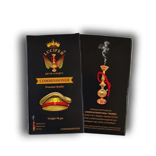 Lucifer Devil's Party Commissioner Premium Herbal Hookah, 50 gm, Nicotine Free