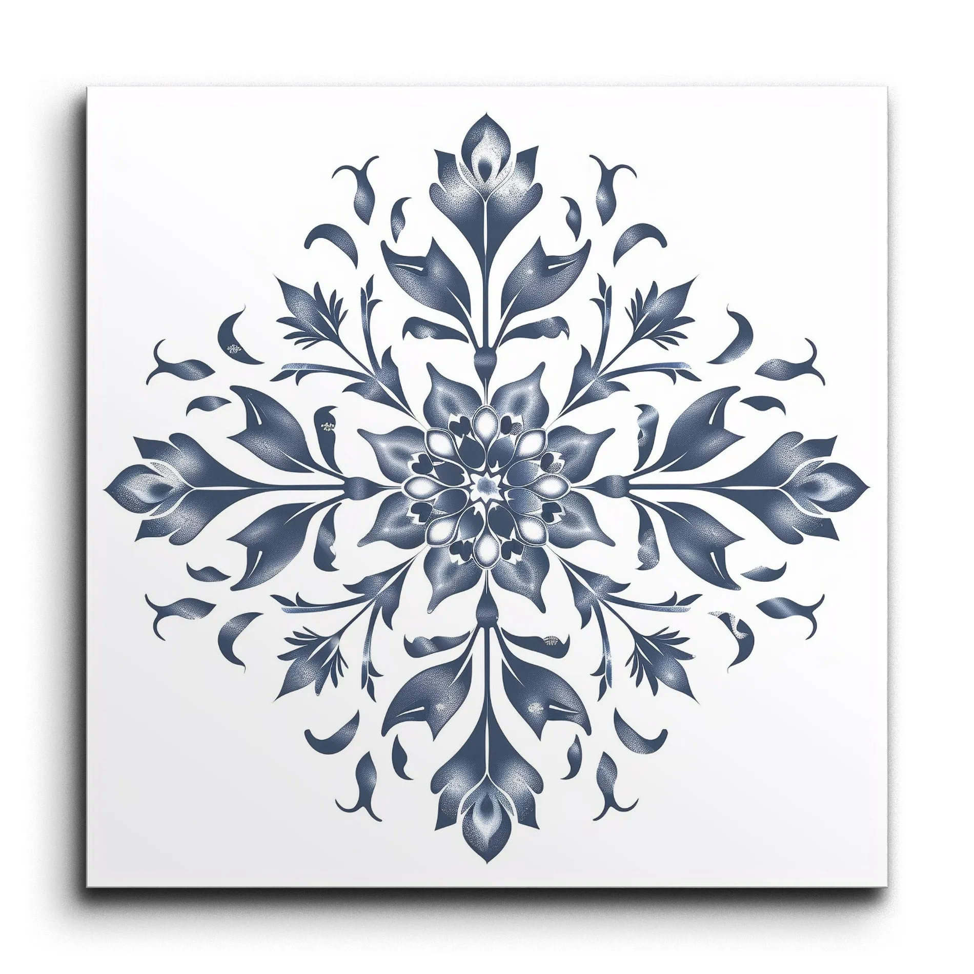 Mandala Radiance: Elegant Blue & Gray Art
