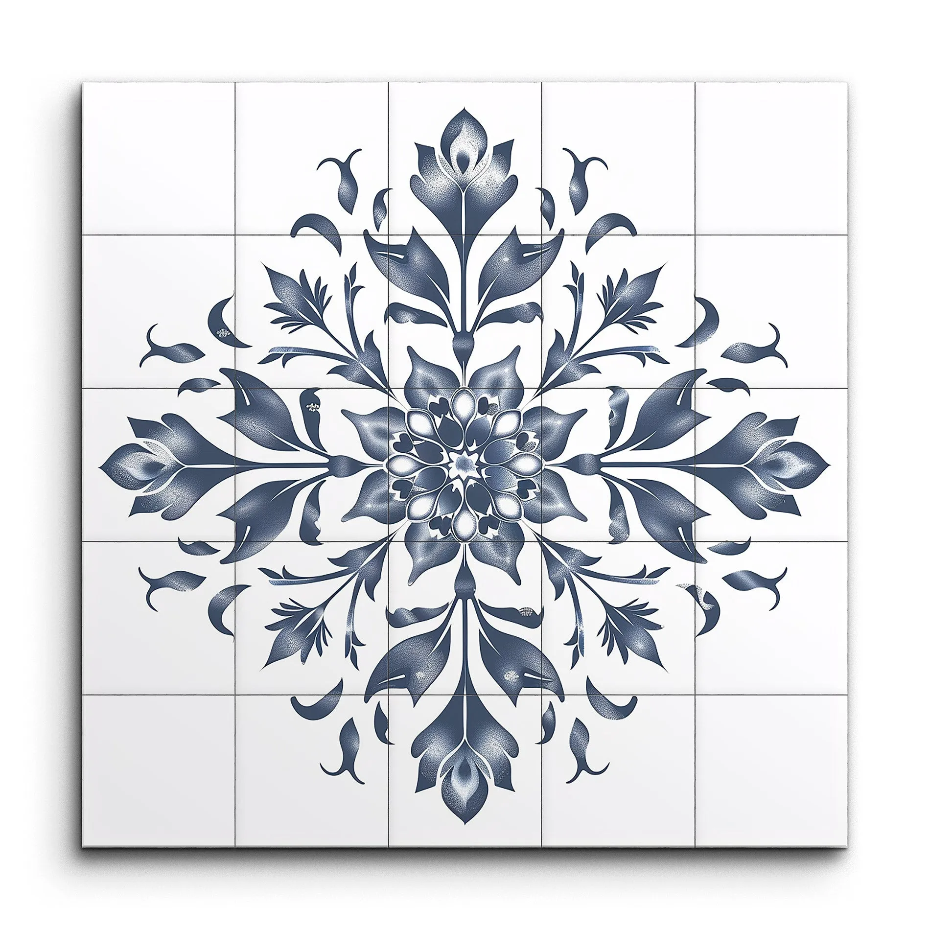 Mandala Radiance: Elegant Blue & Gray Art