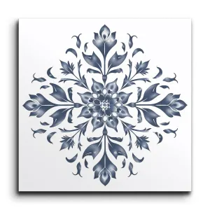 Mandala Radiance: Elegant Blue & Gray Art