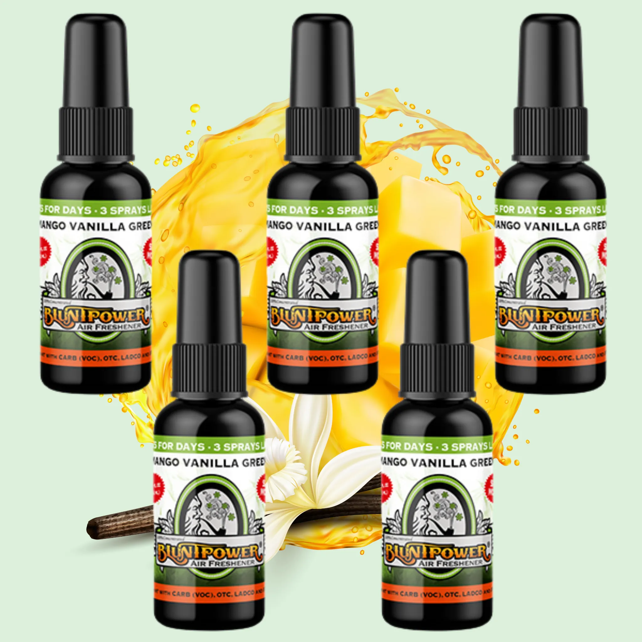 Mango Vanilla Green Air Freshener Bundle (5 Pack)