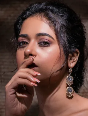 Pure Silver Matsya Pushpa Danglers
