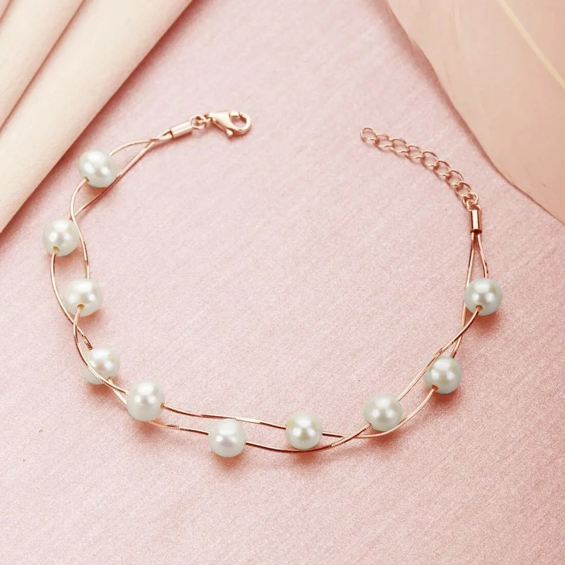 Seaside Elegance - Rose Gold Fresh Off the Sea 925 Silver Bracelet