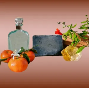 Stone freshener with wooden holder-Woody Santal fragrance