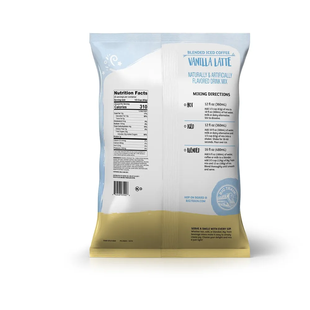 Vanilla Latte Blended Ice Coffee Beverage Mix - 5 x 3.5lb Bags